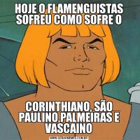 HOJE O FLAMENGUISTAS SOFREU COMO SOFRE OCORINTHIANO, SÃO PAULINO,PALMEIRAS E VASCAINO