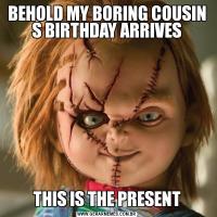 BEHOLD MY BORING COUSIN S BIRTHDAY ARRIVESTHIS IS THE PRESENT