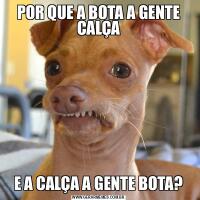 POR QUE A BOTA A GENTE CALÇAE A CALÇA A GENTE BOTA?