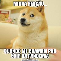 MINHA REAÇÃO...QUANDO ME CHAMAM PRA SAIR NA PANDEMIA