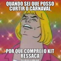 QUANDO SEI QUE POSSO CURTIR O CARNAVALPOR QUE COMPREI O KIT RESSACA
