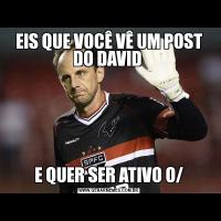 EIS QUE VOCÊ VÊ UM POST DO DAVID E QUER SER ATIVO O/