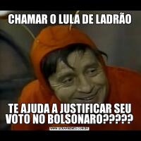 CHAMAR O LULA DE LADRÃOTE AJUDA A JUSTIFICAR SEU VOTO NO BOLSONARO?????