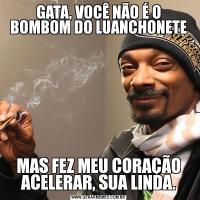 GATA, VOCÊ NÃO É O BOMBOM DO LUANCHONETEMAS FEZ MEU CORAÇÃO ACELERAR, SUA LINDA.