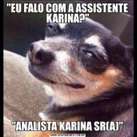 "EU FALO COM A ASSISTENTE KARINA?""ANALISTA KARINA SR(A)"