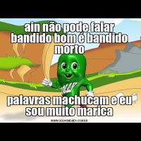 ain não pode falar bandido bom é bandido mortopalavras machucam e eu sou muito marica