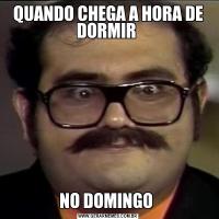 QUANDO CHEGA A HORA DE DORMIR NO DOMINGO 