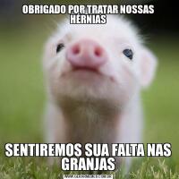 OBRIGADO POR TRATAR NOSSAS HÉRNIASSENTIREMOS SUA FALTA NAS GRANJAS