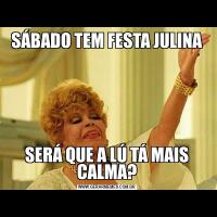 SÁBADO TEM FESTA JULINASERÁ QUE A LÚ TÁ MAIS CALMA?
