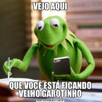 VEJO AQUIQUE VOCÊ ESTÁ FICANDO VELHO GAROTINHO