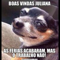 BOAS VINDAS JULIANAAS FÉRIAS ACABARAM, MAS O TRABALHO NÃO! 