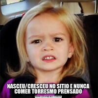 NASCEU/CRESCEU NO SITIO E NUNCA COMER TORRESMO PRENSADO