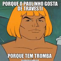 PORQUE O PAULINHO GOSTA DE TRAVESTIPORQUE TEM TROMBA 