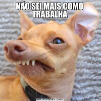 NÃO SEI MAIS COMO TRABALHA