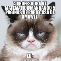 A PROFESSORA DE MATEMÁTICA MANDANDO 5 PÁGINAS DE PARA CASA DE UMA VEZ.EU :