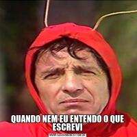 QUANDO NEM EU ENTENDO O QUE ESCREVI