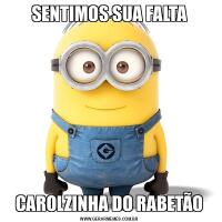 SENTIMOS SUA FALTACAROLZINHA DO RABETÃO