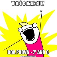 VOCÊ CONSEGUE!BOA PROVA  - 7º ANO C