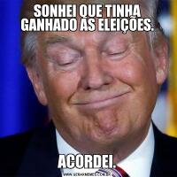 SONHEI QUE TINHA GANHADO AS ELEIÇÕES.ACORDEI.