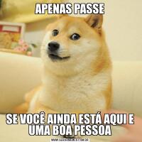 APENAS PASSESE VOCÊ AINDA ESTÁ AQUI E UMA BOA PESSOA