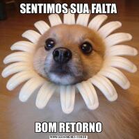 SENTIMOS SUA FALTABOM RETORNO