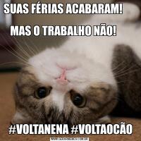 SUAS FÉRIAS ACABARAM!                                                  
MAS O TRABALHO NÃO!       #VOLTANENA #VOLTAOCÃO