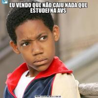 EU VENDO QUE NÃO CAIU NADA QUE ESTUDEI NA AVS