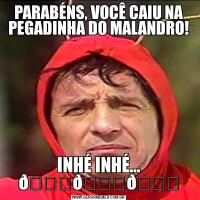 PARABÉNS, VOCÊ CAIU NA PEGADINHA DO MALANDRO!INHÉ INHÉ… 