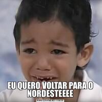 EU QUERO VOLTAR PARA O NORDESTEEEE