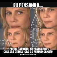 EU PENSANDO........ PORQUÊ APRENDI NA FACULDADE O CÁLCULO DE DILUIÇÃO DO PERMANGANATO