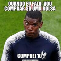 QUANDO EU FALO: VOU COMPRAR SÓ UMA BOLSACOMPREI 10 