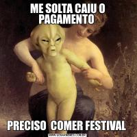 ME SOLTA CAIU O PAGAMENTO PRECISO  COMER FESTIVAL 