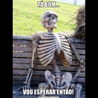 TÁ BOM...VOU ESPERAR ENTÃO!