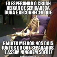 EU ESPERANDO O CRUSH DEIXAR DE SER CABEÇA DURA E RECONHECER QUEÉ MUITO MELHOR NOS DOIS JUNTOS DO QUE SEPARADOS. E ASSIM NINGUÉM SOFRE!