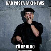 NÃO POSTA FAKE NEWSTÔ DE OLHO