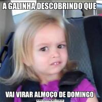 A GALINHA DESCOBRINDO QUE VAI VIRAR ALMOÇO DE DOMINGO 