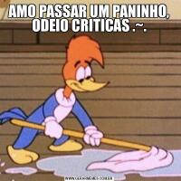 AMO PASSAR UM PANINHO, ODEIO CRITICAS .~.