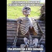 ESPERANDO A PANDEMIA PASSAR SEM PERDER A CLASSEPRA APROVEITAR O MEU CARNAVAL