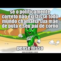se o politicamente correto não existisse todo mundo chamaria sua mãe de puta e seu pai de cornopense nisso