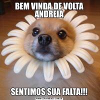 BEM VINDA DE VOLTA ANDREIASENTIMOS SUA FALTA!!!
