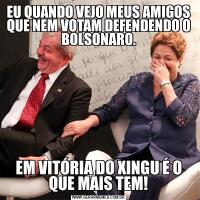 EU QUANDO VEJO MEUS AMIGOS QUE NEM VOTAM DEFENDENDO O BOLSONARO.EM VITÓRIA DO XINGU É O QUE MAIS TEM!