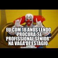 EU COM 18 ANOS LENDO &QUOT;PROCURA-SE PROFISSIONAL SÊNIOR&QUOT;
NA VAGA DE ESTÁGIO.
