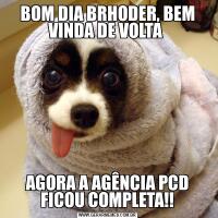 BOM DIA BRHODER, BEM VINDA DE VOLTA AGORA A AGÊNCIA PCD FICOU COMPLETA!!