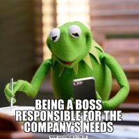 BEING A BOSS RESPONSIBLE FOR THE COMPANY'S NEEDS