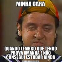MINHA CARAQUANDO LEMBRO QUE TENHO PROVA AMANHÃ E NÃO CONSEGUI ESTUDAR AINDA