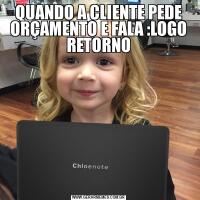 QUANDO A CLIENTE PEDE ORÇAMENTO E FALA :LOGO RETORNO