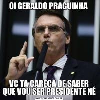 OI GERALDO PRAGUINHA VC TA CARECA DE SABER QUE VOU SER PRESIDENTE NÉ