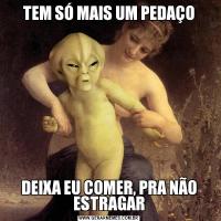 TEM SÓ MAIS UM PEDAÇODEIXA EU COMER, PRA NÃO ESTRAGAR