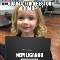QUARTA-FEIRA E ESTOU COMO?NEM LIGANDO