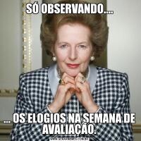 SÓ OBSERVANDO....... OS ELOGIOS NA SEMANA DE AVALIAÇÃO.